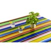 Alux Serape Oilcloth Tablecloth - Blue and Yellow - Plastic