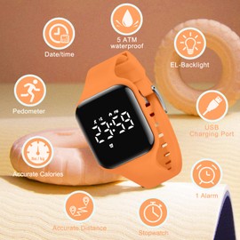 Kids Watch, No App Fitness Tracker Watch for Kids Teenager Digital Watch with Steps Counter/Distance/Calories/Alarm/Stopwatch Fitness Watch for Kids Girls Boys Gift for Teens