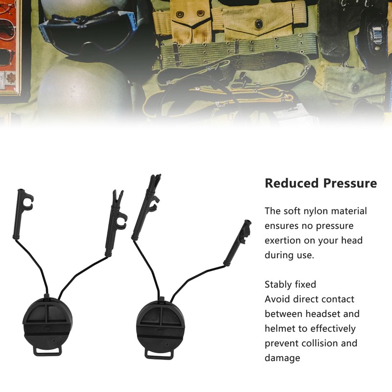 2PCS Headset Helmet Adapter Nylon Helmet Arc Rail Suspension Headset