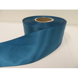 2 metres of 50mm Satin Ribbon Peacock Dark Blue Double Sided 50 mm 5cm 2" 2 Inch