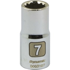 Dynamic Tools D003107 1/4" Drive 12 Point Metric Socket with 7mm Standard Length, Chrome Finish