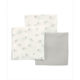 Mamas & Papas 3 Pack Large Cotton Muslin Squares, Elephant