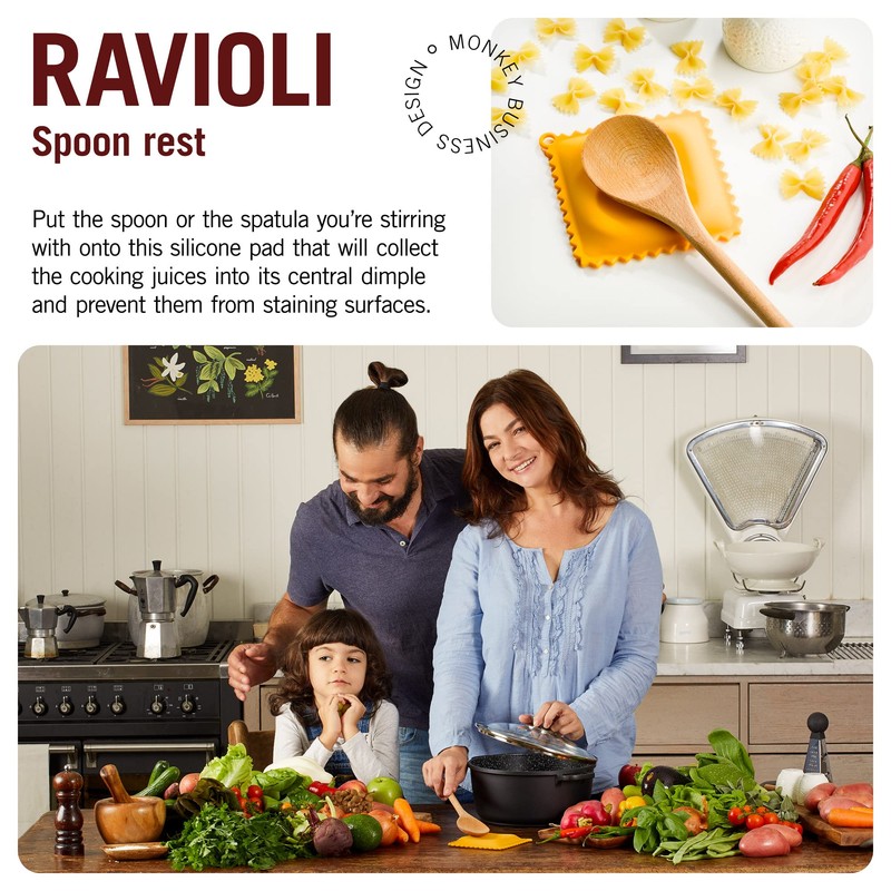 Monkey Business Ravioli-Shaped Spoon Rest | Spoon Rest for Kitchen