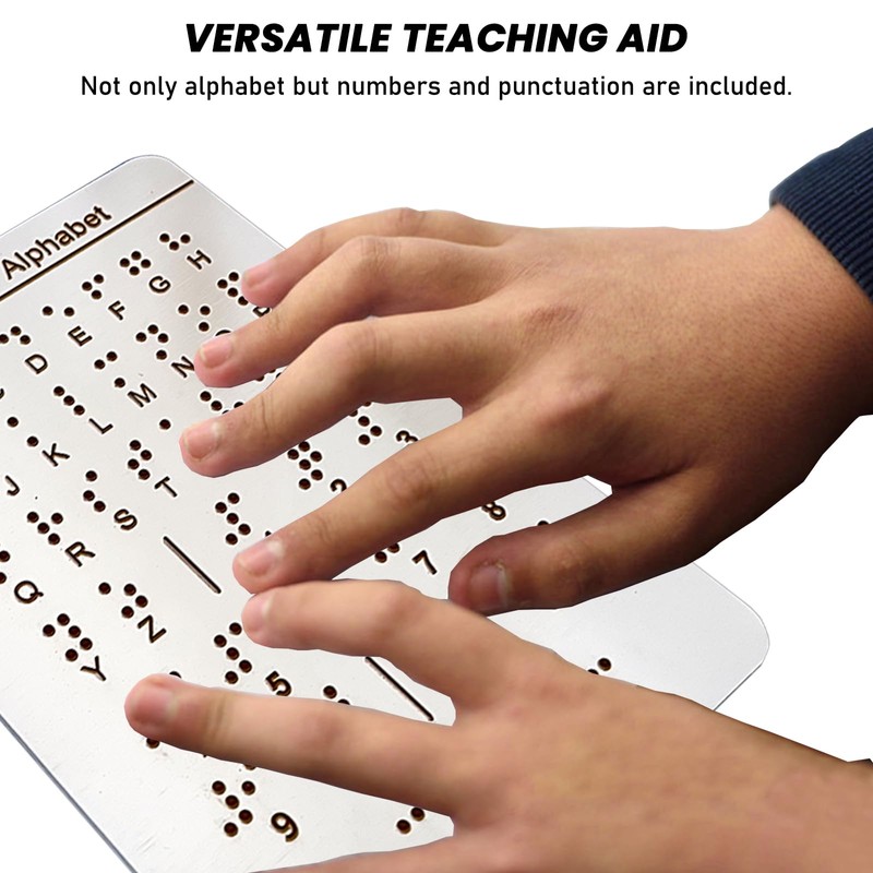 Braille Alphabet Board, English Alphabet, Numbers & Punctuation with Raised
