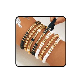 Yean Black Pearl Bracelets Multilayer Bracelet Set Summer Hand Chain for Women