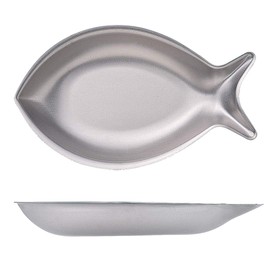 VINTAGEINOX Fish Plate, 10.6 inches (270 mm), Made in Japan, Cafe, Restaurant, Dish, Fish-shaped, Stainless Steel, Aging, Unbreakable, Dishwasher Safe