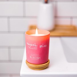 Kaori Luxury Scented Candle – Organic Soy & Beeswax – Artisan Made – 5.5 oz (Wagashi Bliss)