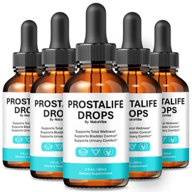 NutraVibe (5 Pack) ProstaLife Drops – Daily Prosta Life Liquid Support for Men’s Vitality, Urinary Comfort, and Prostate Health | Clean, Easy-to-Take Formula for Everyday Use (150 Servings)