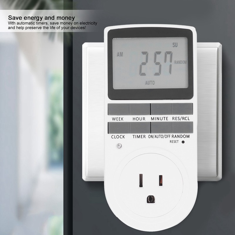 15A LCD Display Energy Saving Timer Socket Outlet Home Appliances