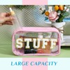 SilTriangle 4 Pcs Mama and Baby Toiletry Bag Clear Chenille