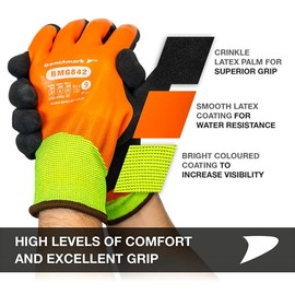 Benchmark 1 Pair Safety Thermal Work Gloves – Lightweight Nylon Gloves with Strong Grip Ideal for Gardening and Constriction Work (Large)