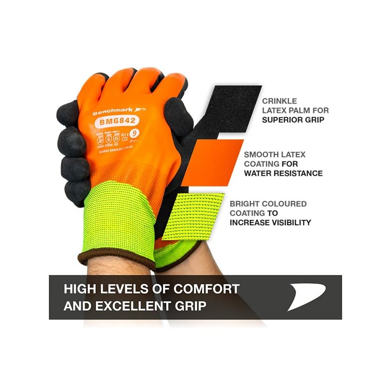 Benchmark 1 Pair Safety Thermal Work Gloves – Lightweight Nylon