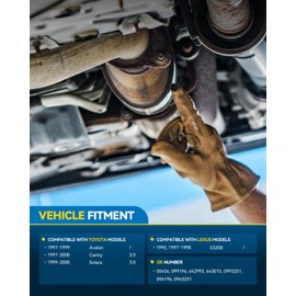 PHILTOP Catalytic Converter Kit Direct-Fit Compatible With 1995 ES300, 1997-1998 ES300, 1997-1999 Avalon, 1997-2000 Camry 3.0L, 1999-2000 Solara 3.0L OE Replace 50456, 642930 (EPA Compliant)