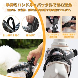 BaoCheng Dog Harness, For Small / Medium / Large Dogs, Heat Protection, Throat Friendly, Nameplate Pocket, Cute, Easy to Put On and Take Off, Adjustable, 7 Colors Available (Beige Plaid, S)