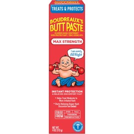 Boudreaux's Butt Paste Maximum Strength Diaper Rash Cream, Ointment for Baby, 4 oz Tube (Pack of 4)
