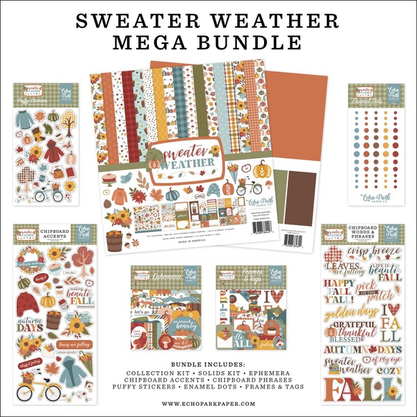 Echo Park Mega Bundle Collection Kit 12"X12"-Sweater Weather