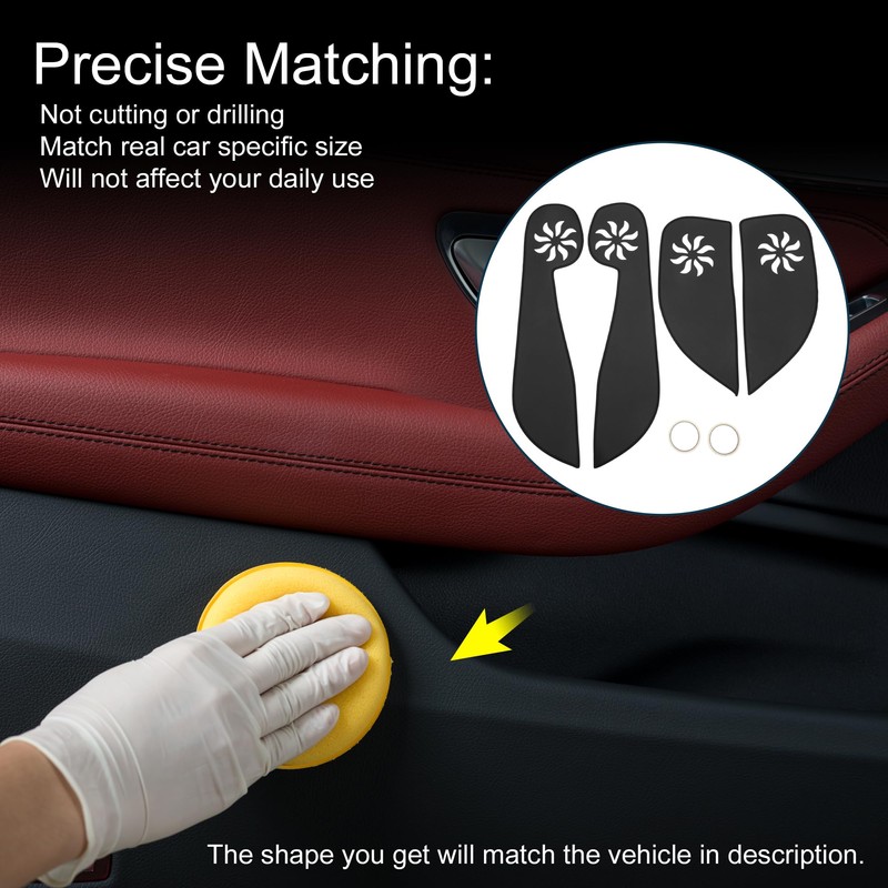 TUCKBOLD Auto-Tür Anti-Kick-Pad-Aufkleber aus Leder für Honda Fit 2000-2008 Türkantenschutz