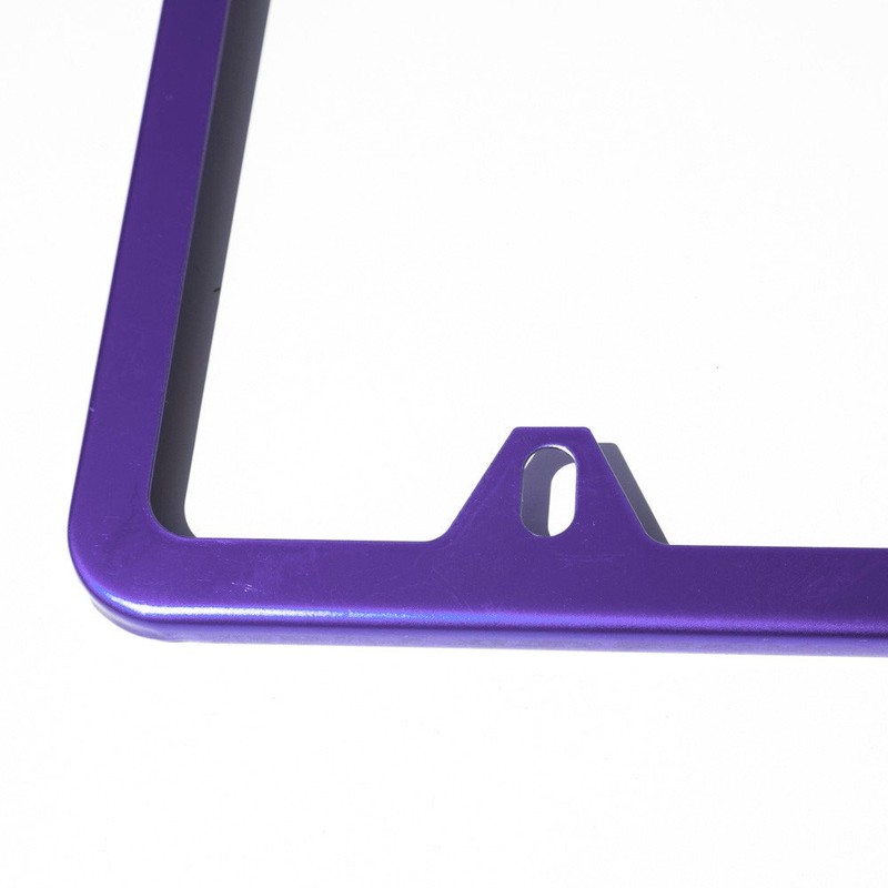 4 Holes Slim Stainless Steel License Plate Holder Frame (Purple)