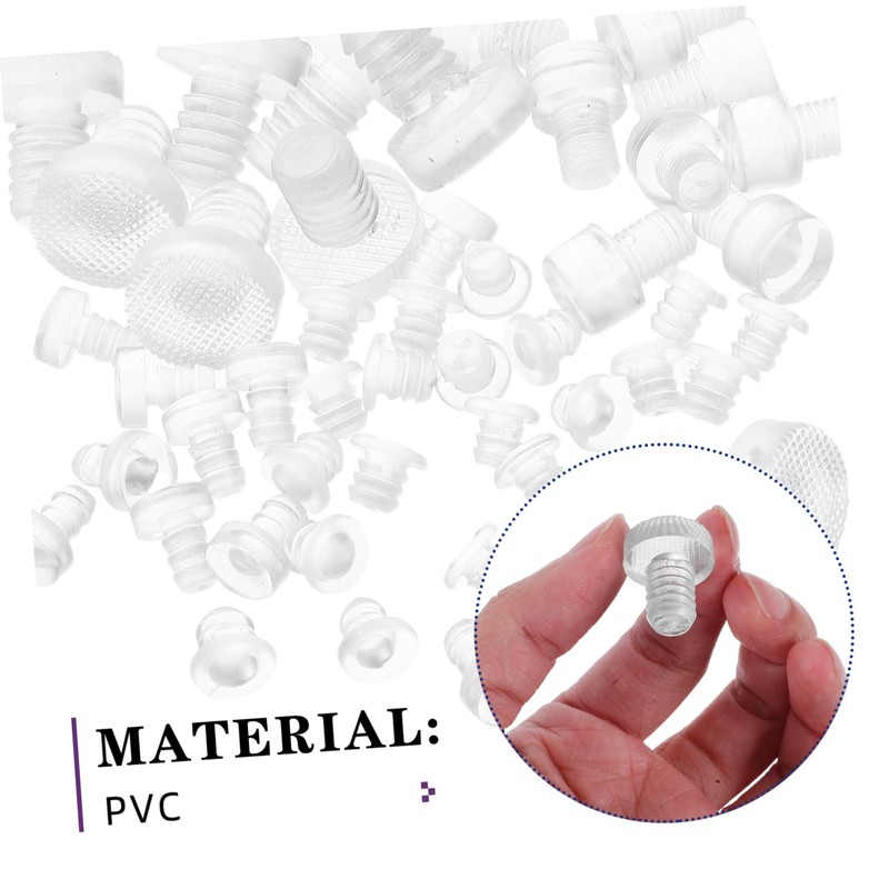 Gadpiparty 50pcs Transparent Rubber Bumpers with Stem Slip Pads for
