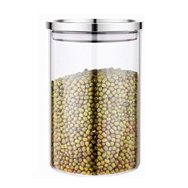 Food Storage Container, Glass, Storage Bottle, Airtight Container, Canister, Coffee Beans, Tea Leaves, Sugar, Storage Container, Sealed Jar, 25.6 fl oz (750 ml)