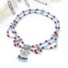 Urieo Boho Turquoise Head Chain Blue Layered Beaded Forehead Chain