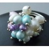 Sterling Fresh Water Pearl Cluster Ring, Pastel Multi Color Pearl