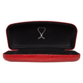 SPUNKYsoul The Original Dazzling Sparkle Smooth Glitter Women's Eye Glass Case Collection (LARGE RED)