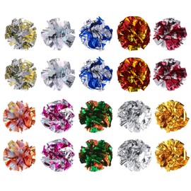 Yoogeer 20Pcs Large Cat Crinkle Ball Toys, Colorful Cat Toy Balls Cat Play Toy Indoor Cats Interactive Kitten Play Toy Ball Toy for Indoor Cat Kitten