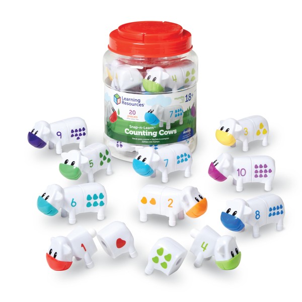 Learning Resources Snap-n-Learn Counting Cows Toy Set,Develops Color Recognition, Counting