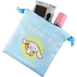 Tees Factory SR-5530191 Sanrio Mini Drawstring Bag, Retro, Single Item (10 Pieces), Blue, Approx. H 3.0 x W 3.1 x D 4.7 inches (7.5 x 7.9 x 12 cm)