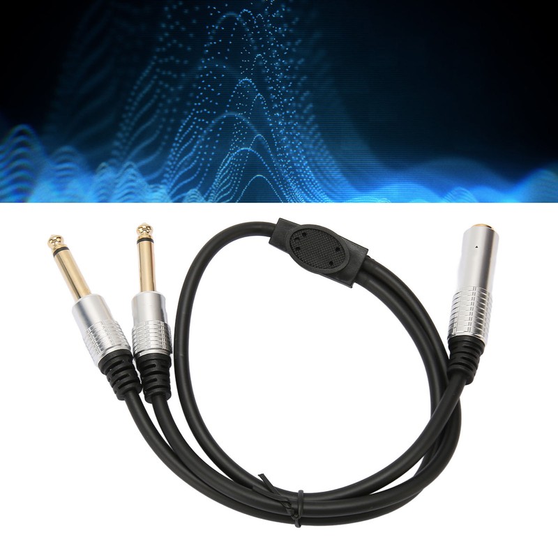6.35mm Splitter Cable Female to Dual Male Gold Plated Plug