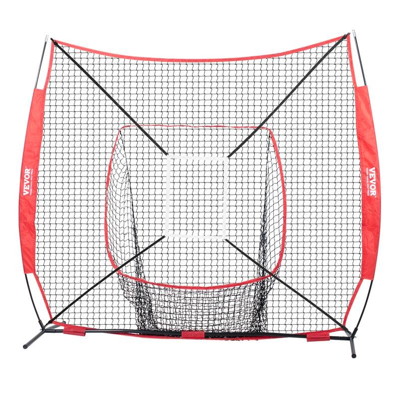 VEVOR 7x7 ft Baseball Softball Practice Net, Portable Baseball Training
