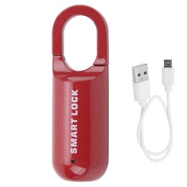 Pisa Smart Keyless Lock, Rechargeable Biometric Lock for Gym, Luggage, Suitcase - Red