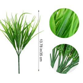 Bacucine 12 Bundles Artificial Wheat Grass Artificial Outdoor Plants UV Resistant Fake Wheat Grass Plant Plastic Shrubs for Garden Window Box Patio Porch Home Decor