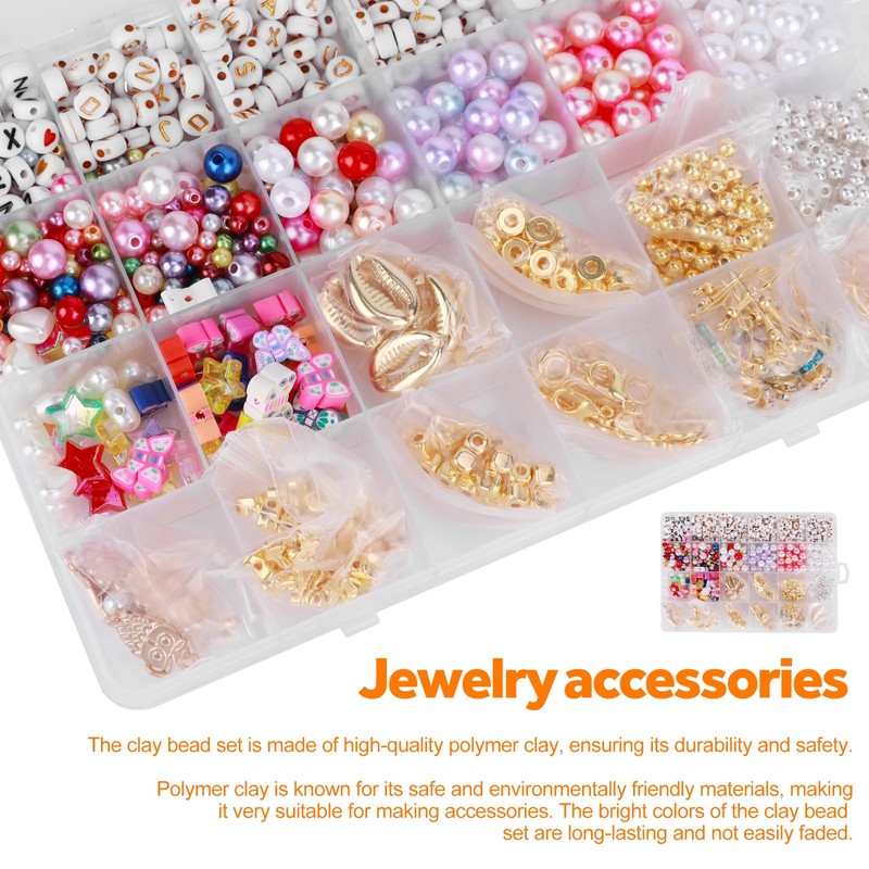 Miawtro Jewelry Making Kit, 1878pcs DIY Jewelry Accessories Bracelet Necklace