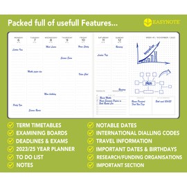 2023-2024 Academic Diary Square Week To View WTV Mid Year Journal Diaries Vegan Friendly (Pink - 3975)