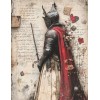 Handmade 4x6" Medieval Knights 3 Card Set NOTECARD Junk Journal