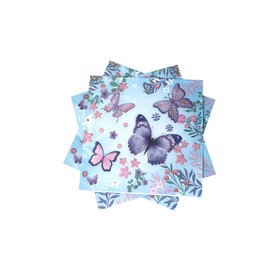 Butterfly Napkins Paper Blue Butterfly and Flower Guest Towels Disposable Butterfly Party Dinner Hand Napkin for Spring Summer Butterfly Birthday Wedding Holiday Party Tableware Decor,40 pcs 6.5 in