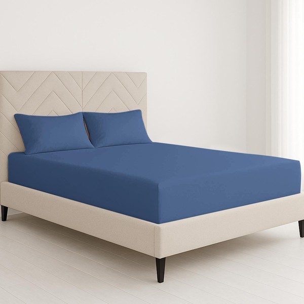 ChComfort Deep King Size Fitted Sheet with 2 Matching Pillowcases