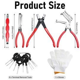 Lothee 7 Pcs Electrical Disconnect Pliers for Car, Electrical Connector Separator Tool, Automotive Electricity Connector Disconnect Plier, Terminal Removal Tool for Car and Truck Repair(multi-use Kit)