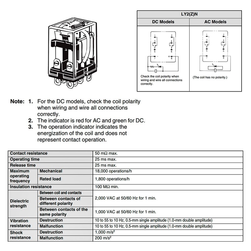 Heschen General Purpose Power Relay, LY2NJ, 24VDC Coil, 10A 24VDC/220VAC,