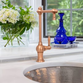 Akicon Copper Kitchen Water Filter Faucet, Brass Body 100% Drinking Faucet, Fits Most Reverse Osmosis Units or Water Filtration System, 360 Degree Rotation, Five Years Warranty