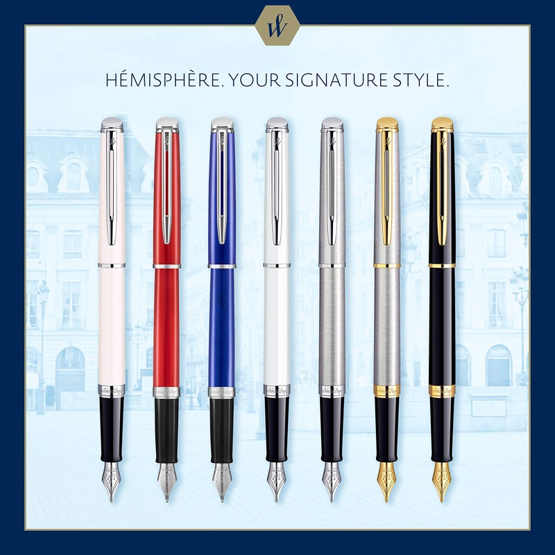 Waterman Hemisphere Fountain Pen | Brilliant White | Medium Nib