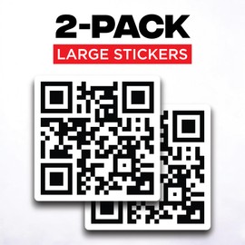 Rick Roll QR Code Stickers [2-Pack] Never Gonna Give You Up Prank Meme | Funny Car Stickers, Decals for Trucks, Tool Box, Hard Hat, Water Bottle, Laptop (4" x 4")