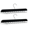ICEICE Upgraded Tie Rack Hanger for Men with 20 Foldable Metal Hooks, Space-Saving Organizer for Belts, Bras, Scarves & Tank Tops – Large Capacity Necktie and Belt Holder for Closet – Black (2)
