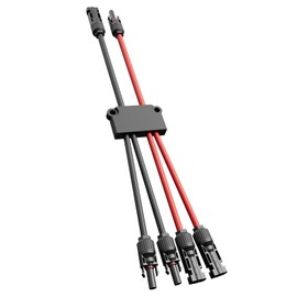 KNMIPJD Solar connectors Tool-Free Solar Cable connectors Solar Connector for 2 Solar Panels Water Proof Solar Panel connectors 2 to 4 Y-Branch Parallel Adapter Solar Cable Extension（2Y4,1PCS）