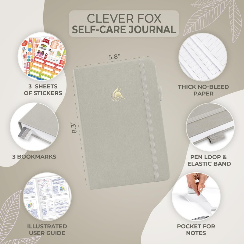 Clever Fox Self-Care Journal – Wellness & Daily Reflection Notebook