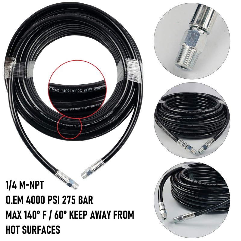 Hourleey Sewer Jetter Kit for Pressure Washer 100FT, Drain Cleaner