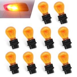 Anyhut 10 PCS Car 3157 Bulb, 12V 21 / 5W Turn Signal Bulb & Brake Light Bulb, Tail Light Bulb Standard Replacement Accessory, Universal for Most Cars, Trucks and Vans (Amber)