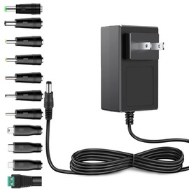 Latskrpk 12V 3A AC Adapter Power Supply Charger [12 Volts 3 Amps Regulated Switching Power] with 11 Interchangeable DC Plug for 500mA 600mA 800mA 900mA 1000mA 1500mA 2000mA 2500mA 3000mA Equipment